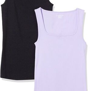 2pk -Black and Lavender Tank Tops -New